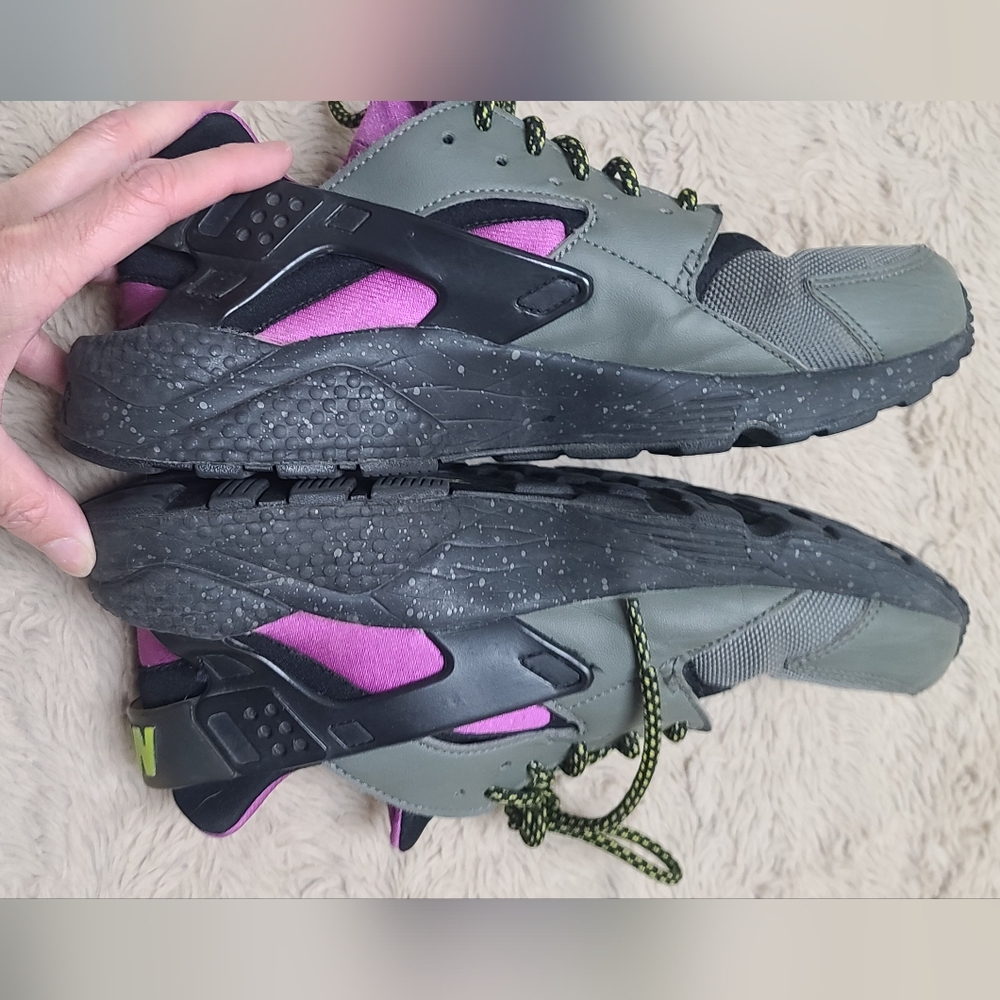 Nike Air Huarche Run Su River Rock Gray and Purple Sneakers Size 8.5 - Picture 4 of 10